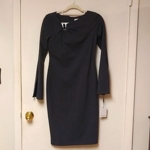 Calvin Klein Gray Dress Size 4 Scuba Pencil Sheath